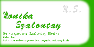 monika szalontay business card