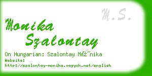 monika szalontay business card